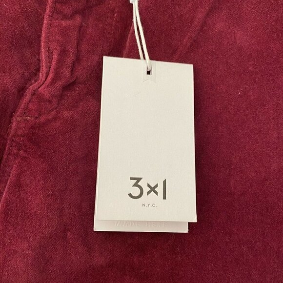 3x1 W3 Velvet Merlot Higher Ground Slim Pants 24 - Picture 9 of 11